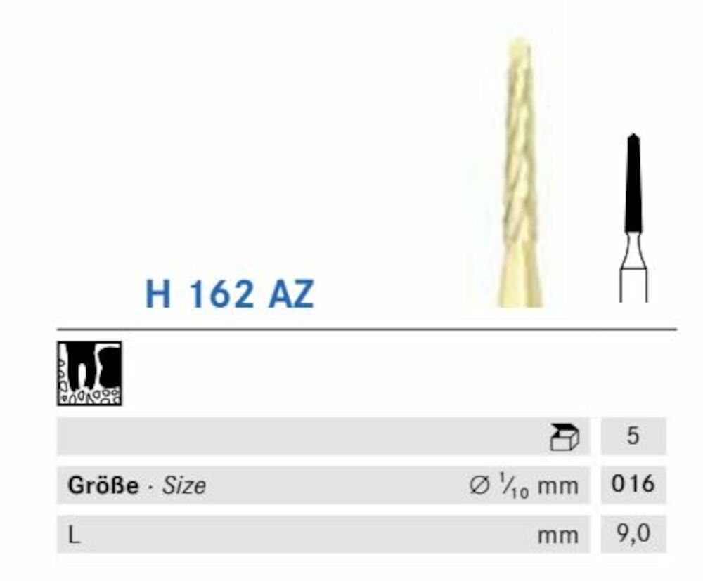 Komet H162AZ 016 Lindemann Benfres ZrN Hstk 1 x 1 stk — NO1