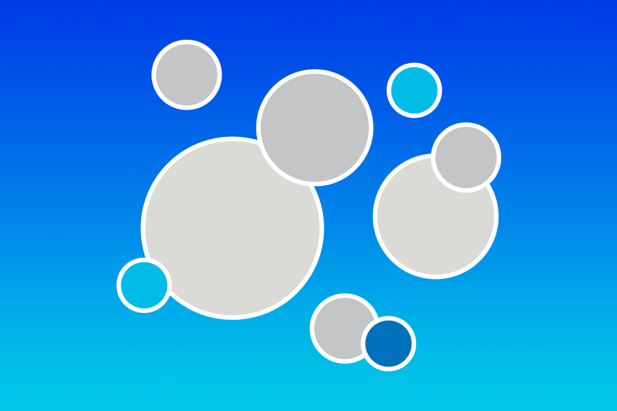 An illustration of a group of bubbles in a blue background
